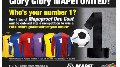 Win a goalkeepers shirt with Mapei's One Coat Promotion