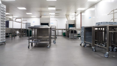 Resin Flooring Specialists meter commercial kitchen brief for Hilton Hotel