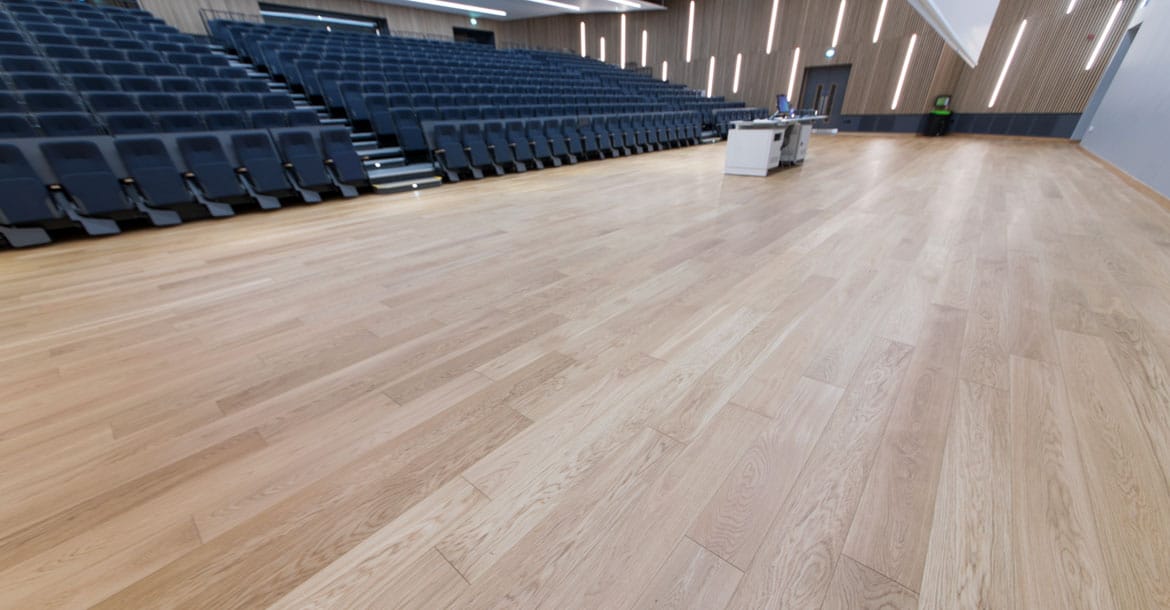 Atkinson & Kirby provides a lesson in Engineered Oak Flooring style at the Heriot Watt  University